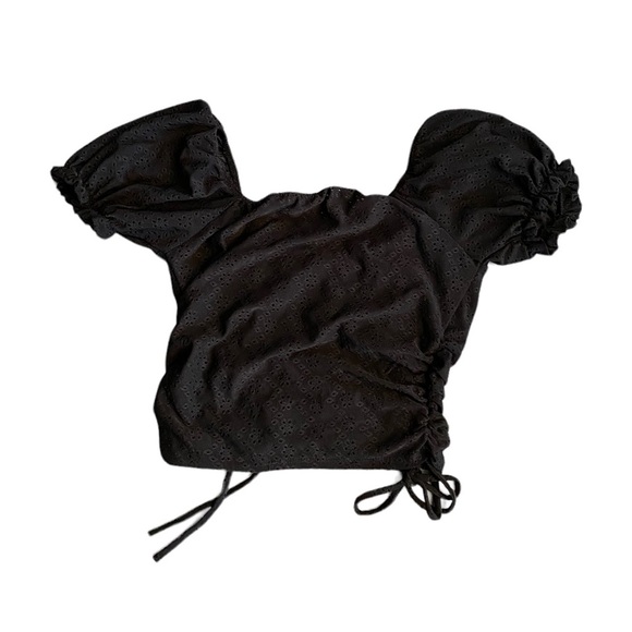 {New Made} Eye light Lace Peasant Sleeve Top Rushed Side - Picture 7 of 7